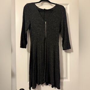 Express Black Long Sleeve Dress with Zipper